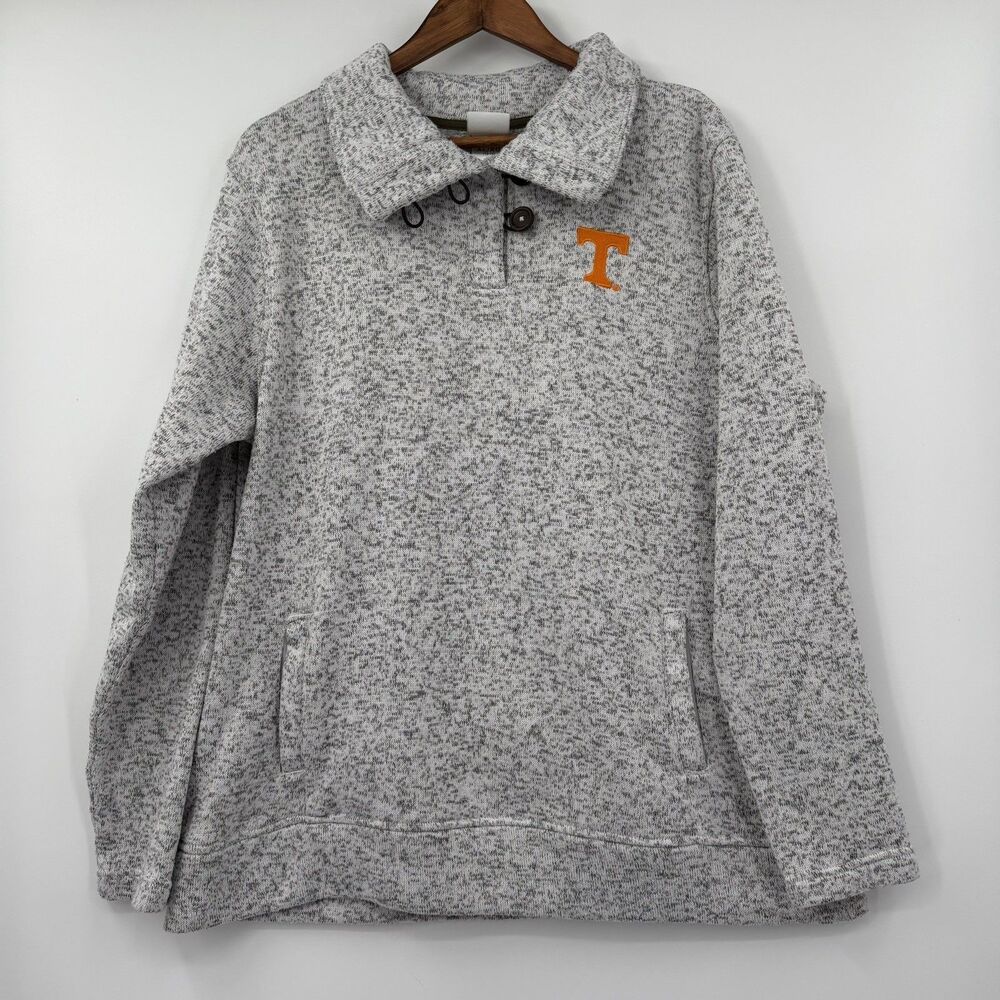 Tennessee Volunteers Pullover Womens XL Gray Fleece Kangaroo Pocket NCAA Vols